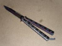142RB - Heavy Complete Rainbow Folding Butterfly Knife