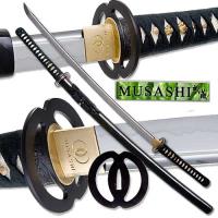 EW-SS-676BK - Musashi Practical Daimyo Katana Samurai Sword Full Tang Black