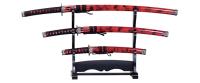 YK-58R4 - Red and Black Decorative Samurai Sword Set