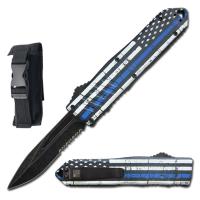 6I1-194BLSCS - 9&quot; Blue USA Flag Havoc OTF Knife