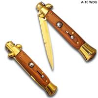 A-10WDG - AKC Edition Blade Automatic Stiletto Knife Wood Handle