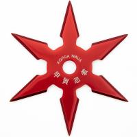 CK5506RD - Khoga Ninja Six Point Sure Stick Throwing Star - Red