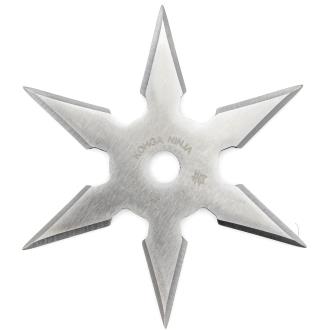 Khoga Ninja Six Point Sure Stick Throwing Star - Silver 