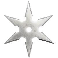 CK5506 - Khoga Ninja Six Point Sure Stick Throwing Star - Silver 