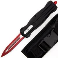 DS2622 - Damascus Steel Dual Action OTF Pocket Knife – Red-Tone Damascus Blade &amp; Zinc Alloy Handle