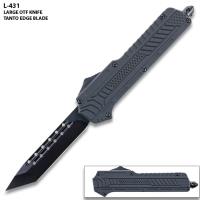 OTFL-431 - Midnight OPS Military OTF Dual Action Automatic Knife Black Tanto Blade