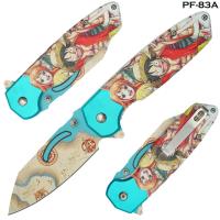 PF-83A - One Piece Anime Print Handle Spring Assist Pocket Knife