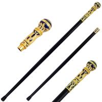 19431 - 36 Golden Blue Knob Deluxe Steel Cane Sword