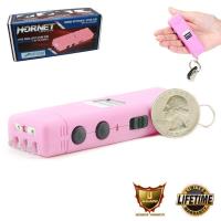 MH6000PK - Mini Keychain Stun Gun LED Flashlight HORNET 6 Million Volt Pink Rechargeable