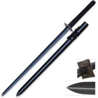 KZ500BDZ - Shinwa Black Double Edge Katana Sword Black Damascus - KZ500BDZ