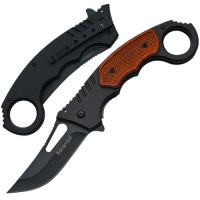 SP-149W - Spring Assist Legal Automatic Knife Karambit Tactical Wood H