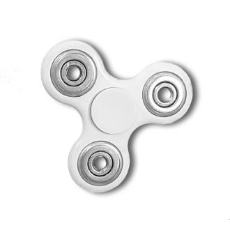 Fidget Tri-Spinner White EDC All-Metal Weighted Bearing ADHD Focus Stress Reliever Hand Toys