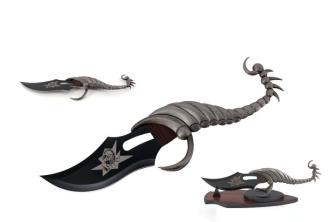 Snake Eye Fantasy Scorpion Bowie Knife With Display Stand