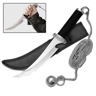 Dagger Weapon of the Ninja Assassin Knife w/ Steel Ball + Chain & Sheath