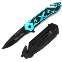 SP-38AF - Emergency Tactical Folder Knife Spring Assist Air Force Neon Blue