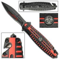 AZ937RD - Quarantine BioSlayer Spring Assist Tactical Knife