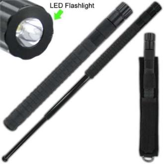 Tactical Heat Tempered Square Grip Flashlight Baton 26 in