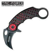 TF-621BR - Black &amp; Red Karambit Tactical Spring Assist Folding Knife