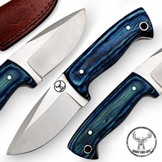 Hunt For Life Blue Grain Legacy Stainless Steel Full Tang Skinner Knife