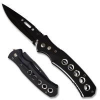 163BKC - Swift Auto Push Button Black Blade Aluminum Handle Auto Knife