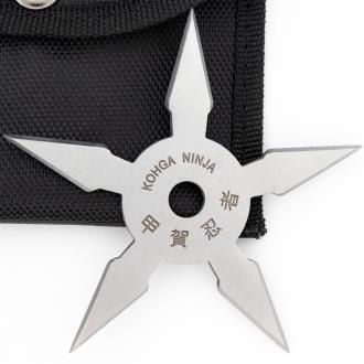 Kohga Ninja Shuriken Five Point Throwing Star - Silver