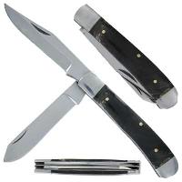 BK02 - Trapper Slipjoint Black Faux Bone Handle Pocket Knife
