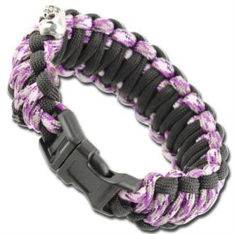 Skullz Survival Military Paracord Bracelet Purple Camo Black