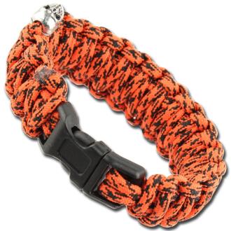 Skullz Survival Military Braided Paracord Bracelet - Atomic Red