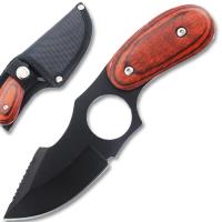 226098BK - Black Blade Skinner Hunting Knife Frost Wood Handle