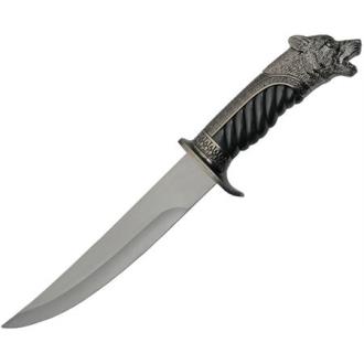 Royal Hunter Wolf Head Bowie Silver