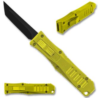 Legends Micro OTF Blade Knife Gold Out The Front Tanto Blade