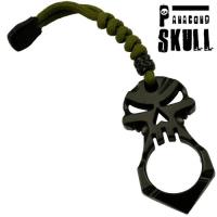KN-04-BK - Black Skull Knuckle Keychain Survival Paracord Tool