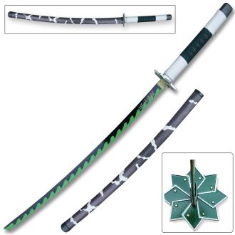 Demon Slayer Sanemi Shinazugawa Green Nichirin Sword Katana Metal