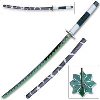 3015 - Demon Slayer Sanemi Shinazugawa Green Nichirin Sword Katana Metal