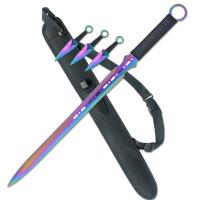63105-1-COL3 - NINJA SWORD With 2 pcs Throwing Knife Set