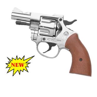 Nickel Finish Olympic 9mm Blank Firing Revolver