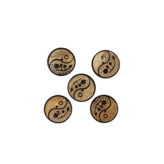 Paisley Yin and Yang Horn Button Set