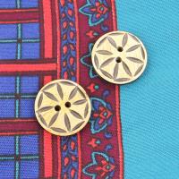 IN19146-2SET - Artisan Handmade Shield Button Set