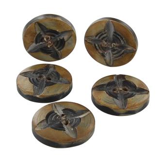 Horn Compass Rose Button Set