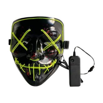 El Wire Ghost Mask Slit Mouth Light Up Glowing Led Mask Halloween Cosplay Glowing Yellow