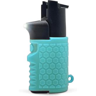 Light EM Up - Self Defense Combo with Red Pepper Spray & Flashlight - Teal