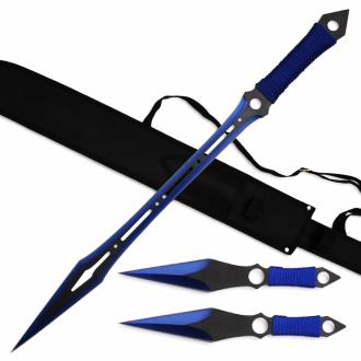 BLUE NINJA WARRIOR SWORD /  KNIFE SET