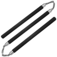 NU088BK - Foam Padded Three Sectional Staff Sansetsukon Black