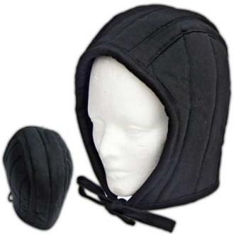 Cotton Padded Coif Arming Cap Black