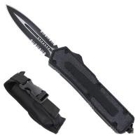 9B4-7PA4-50C - Titan Originator OTF Serrated Double Edge Auto Knife Black