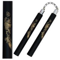 802B - 12&quot; Foam Nunchaku, Black Color with Chain