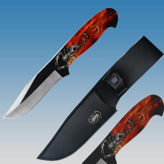 Fantasy Master Scorpion Seeking Knife Full Tang Clear Acrylic Handle Grips Bowie