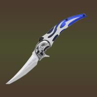 MC-1030BL - Skull folding Knife Blue