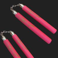 802R - 12&quot; Foam Nunchuck Red Color with Chain