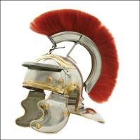 HM-0914-RD - Roman Imperial Gallic Centurion Helmet Italic Red Plume 18ga Steel